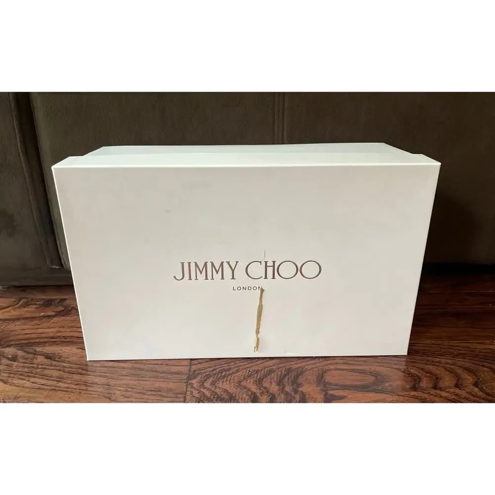 $995 NIB Jimmy Choo White Slip-On Star-Studded Leather Sneakers Size 41(8)
